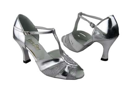 Style 2702 Silver Stardust & Silver Leather - Women's Dance Shoes | Blue Moon Ballroom Dance Supply