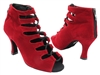 latin 3304 red velvet Ankle  Dance Boot - Dance Boot | Blue Moon Ballroom Dance Supply
