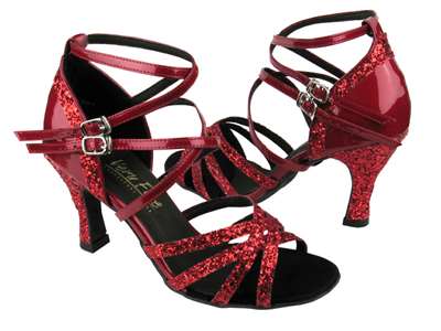 Style 5008Mirage Red Sparkle & Red Patent - Women's Dance Shoes | Blue Moon Ballroom Dance Supply