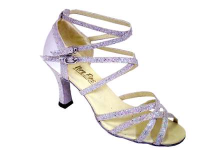 Style 5008Mirage Silver Scale & Silver Leather - Women's Dance Shoes | Blue Moon Ballroom Dance Supply