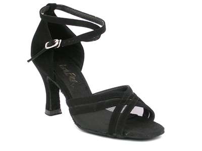 Style 5017 Black Nubuck & Black Mesh - Women's Dance Shoes | Blue Moon Ballroom Dance Supply