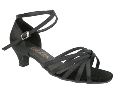 Style 6005 Black Satin Cuban Heel - Women's Dance Shoes | Blue Moon Ballroom Dance Supply