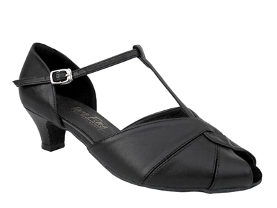 Style 6006 Black Leather Cuban Heel - Women's Dance Shoes | Blue Moon Ballroom Dance Supply