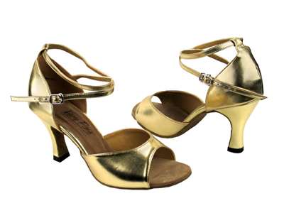 Style 6012 Gold Leather - Women's Dance Shoes | Blue Moon Ballroom Dance Supply