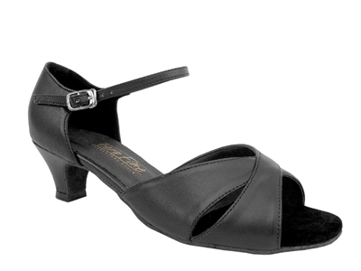 Style 6029 Black Leather Cuban Heel - Women's Dance Shoes | Blue Moon Ballroom Dance Supply