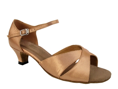 Style 6029 Brown Satin Cuban Heel - Women's Dance Shoes | Blue Moon Ballroom Dance Supply