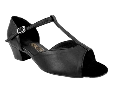 Style 801 Black Leather Cuban Heel - Women's Dance Shoes | Blue Moon Ballroom Dance Supply
