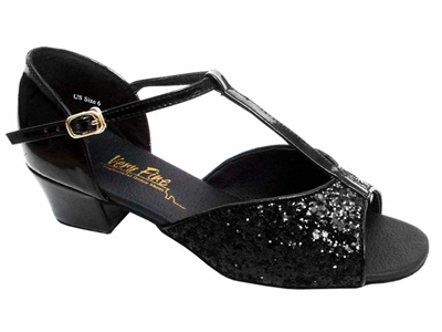 Style 801 Black Sparkle Cuban Heel - Women's Dance Shoes | Blue Moon Ballroom Dance Supply