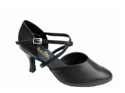 Style 9691 Black Leather - Ladies Dance Shoes | Blue Moon Ballroom Dance Supply