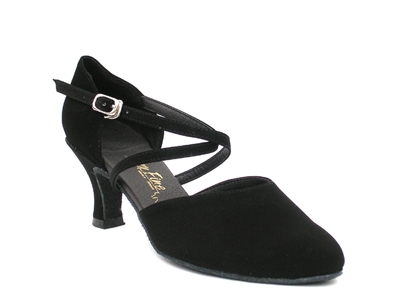 Style 9691 Black Nubuck - Ladies Dance Shoes | Blue Moon Ballroom Dance Supply
