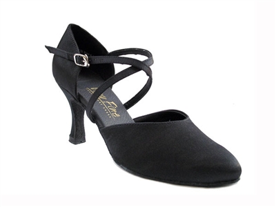 Style 9691 Black Satin - Ladies Dance Shoes | Blue Moon Ballroom Dance Supply