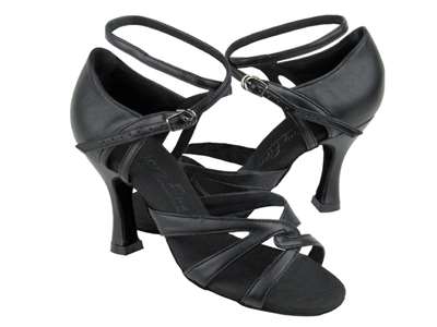 Style C1658 Black Leather - Ladies Dance Shoes | Blue Moon Ballroom Dance Supply