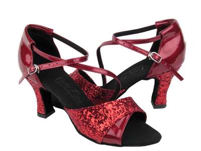 Style C1659 Red Sparkle (H) & Red Patent - Ladies Dance Shoes | Blue Moon Ballroom Dance Supply