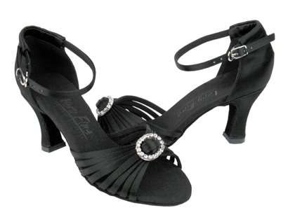 Style C1671B Black Satin & Stone - Ladies Dance Shoes | Blue Moon Ballroom Dance Supply