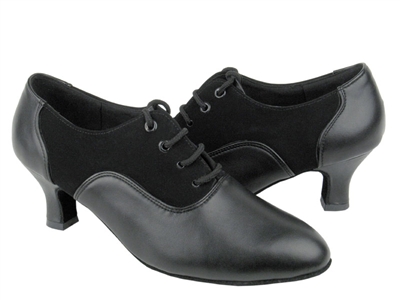 Style C1688 Black Nubuck & Black Leather - Ladies Dance Shoes | Blue Moon Ballroom Dance Supply