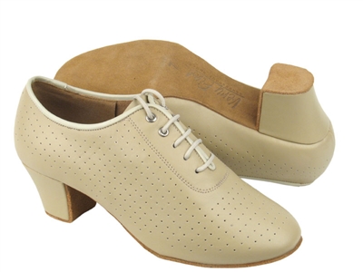 Style C2001 Beige Perforated Leather - Women's Dance Shoes | Blue Moon Ballroom Dance Supply