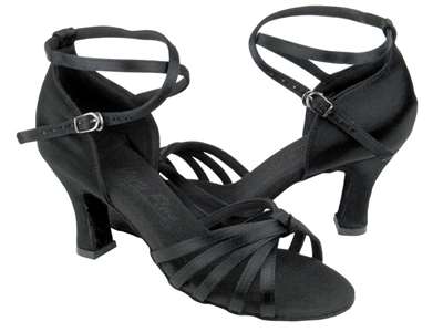 Style C6005 Black Satin - Ladies Dance Shoes | Blue Moon Ballroom Dance Supply