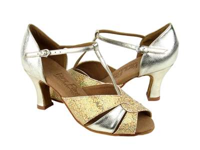 Style C6006 Gold Leather & Gold Scale - Ladies Dance Shoes | Blue Moon Ballroom Dance Supply