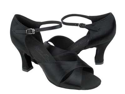 Style C6029 Black Satin - Ladies Dance Shoes | Blue Moon Ballroom Dance Supply