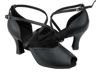 Style C6033 Black Leather - Ladies Dance Shoes | Blue Moon Ballroom Dance Supply