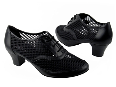 Style CD1108 Black Leather Cuban Heel - Ladies Dance Shoes | Blue Moon Ballroom Dance Supply