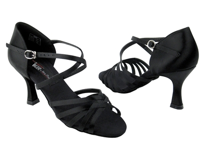 Style CD2001 Black Satin - Women's Dance Shoes | Blue Moon Ballroom Dance Supply