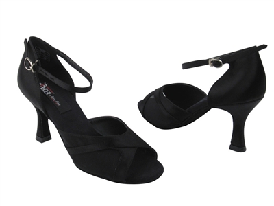 Style CD2076 Black Satin - Women's Dance Shoes | Blue Moon Ballroom Dance Supply