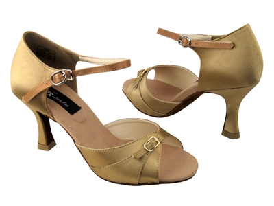 CD2158 Tan Satin - Women's Dance Shoes | Blue Moon Ballroom Dance Supply