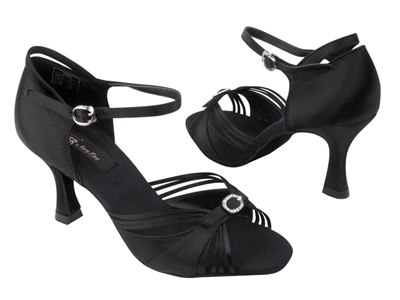 CD2166 Black Satin - Women's Dance Shoes | Blue Moon Ballroom Dance Supply