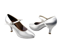 Style CD5024M White Satin - Ladies Dance Shoes | Blue Moon Ballroom Dance Supply