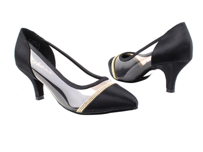 Style CD5502 Black Satin - Ladies Dance Shoes | Blue Moon Ballroom Dance Supply