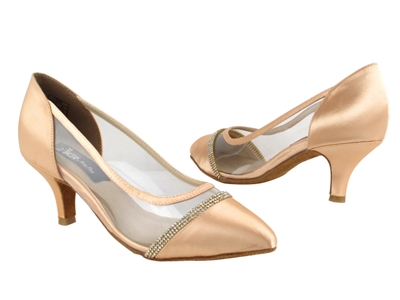 Style CD5502 Tan Satin - Ladies Dance Shoes | Blue Moon Ballroom Dance Supply