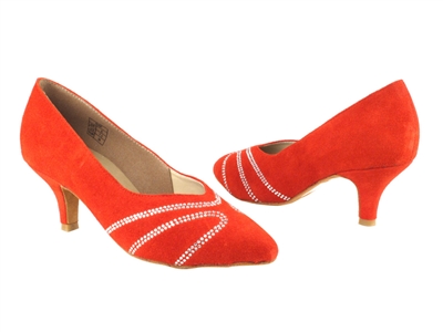 Style CD5504 Red Suede - Ladies Dance Shoes | Blue Moon Ballroom Dance Supply