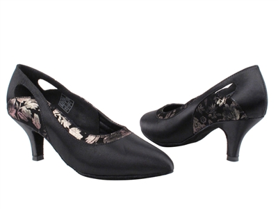 VF CD5505 Black Satin - Ladies Dance Shoes | Blue Moon Ballroom Dance Supply