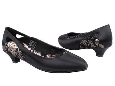 Style CD5505 Black Satin Cuban Heel - Ladies Dance Shoes | Blue Moon Ballroom Dance Supply