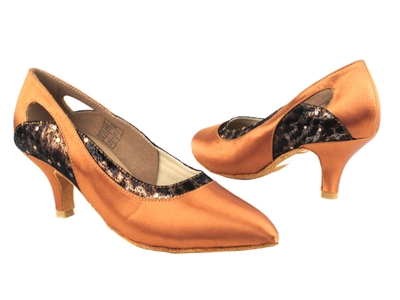 Style CD5505 Dark Tan Satin - Ladies Dance Shoes | Blue Moon Ballroom Dance Supply