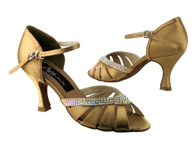 VF CD6801 Tan Satin - Women's Dance Shoes | Blue Moon Ballroom Dance Supply