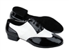 Style CM100101 Black Patent & White Leather - Men's Dance Shoes | Blue Moon Ballroom Dance Supply
