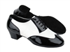 Style CM100101 Black Patent & White Leather & Latin Heel | Blue Moon Ballroom Dance Supply
