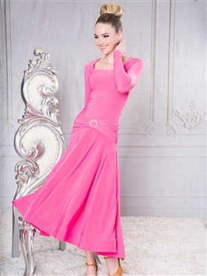 Style D008XXL Long Square Neck Dress - Women's Dancewear  | Blue Moon Ballroom Dance Supply