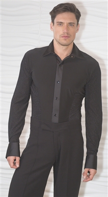 Style MS1 Lurex Side Panel Shirt - Men's Dancewear | Blue Moon Ballroom Dance Supply