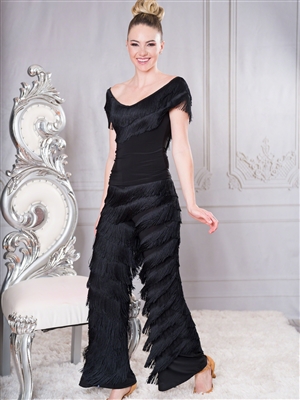 Style P005 Full Fringe Pants for Dance & Performance | Blue Moon Ballroom Dance Supply