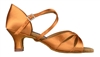 DA Phoenix Dark Tan Satin Open Toe Shoe - Shoes | Blue Moon Ballroom Dance Supply