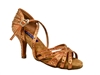 DA VEGAS LTD dk tan satin w/rhinestones Open Toe Shoe - Shoes | Blue Moon Ballroom Dance Supply