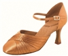 Dancefeel R346  Tan Satin Ballroom Shoe - Women's Dance Shoes | Blue Moon Ballroom Dance Supply