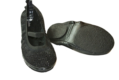 Style Danceflats Black Rhinestoned Shoe - Gfranco Dancewear | Blue Moon Ballroom Dance Supply