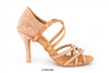 Style Mystique Rhinestoned Tan Satin Latin Shoe - Gfranco Dancewear | Blue Moon Ballroom Dance Supply