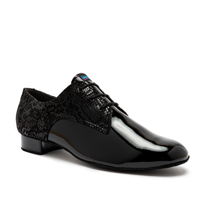Style IDS Gibson Black Snake & Black Patent - Men's Dance Shoes | Blue Moon Ballroom Dance Supply