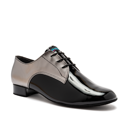 Style IDS Gibson Steel Pixel & Black Patent - Men's Dance Shoes | Blue Moon Ballroom Dance Supply