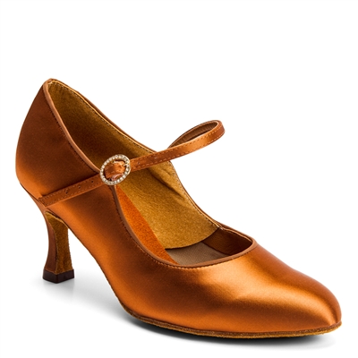 Style IDS ICS Classic Tan Satin - Women's Dance Shoes | Blue Moon Ballroom Dance Supply